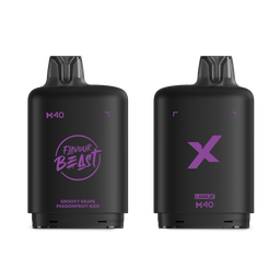 *MB* Nicotine Pod Flavour Beast Level X M Series 40ml 160K Groovy Grape Passionfruit Iced Box of 4