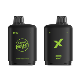 *MB* Nicotine Pod Flavour Beast Level X M Series 40ml 160K Gusto Green Apple Box of 4