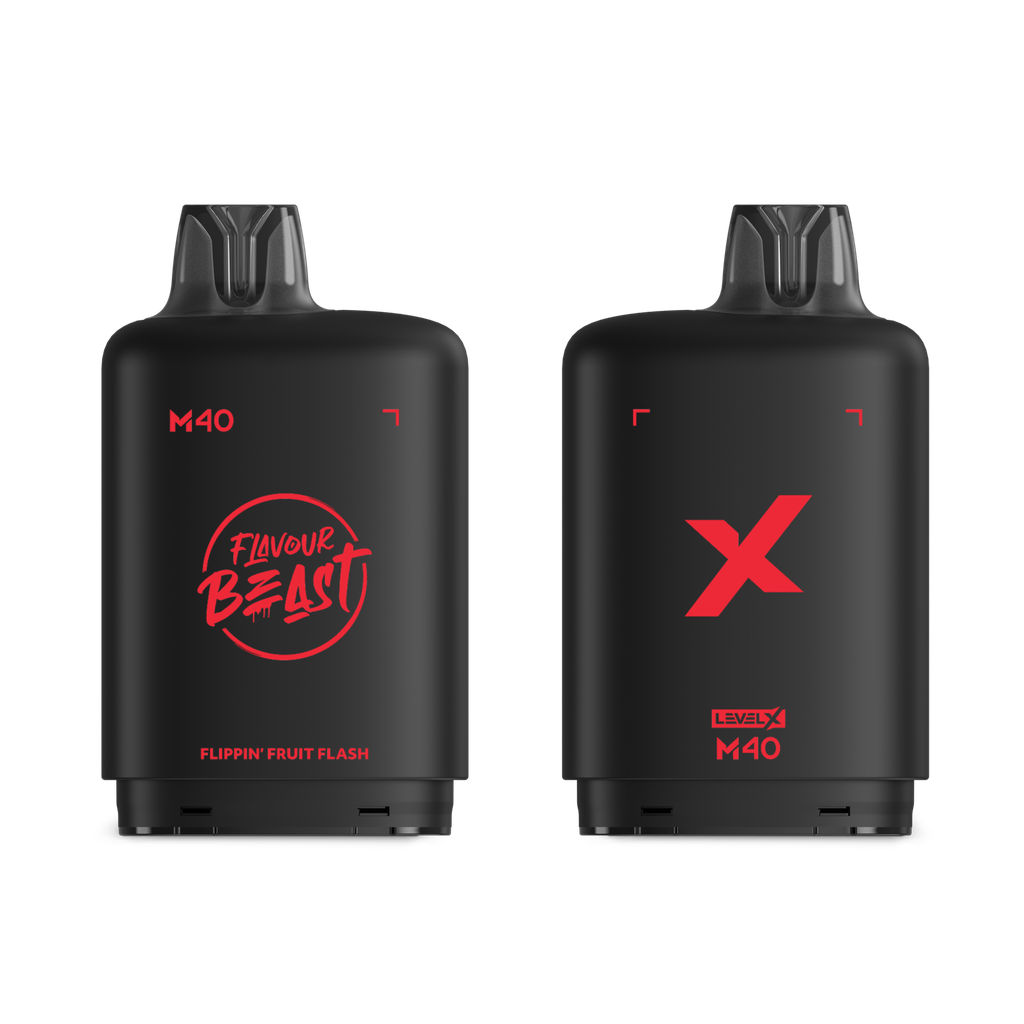 *MB* Nicotine Pod Flavour Beast Level X M Series 40ml 160K Flippin' Fruit Flash Box of 4