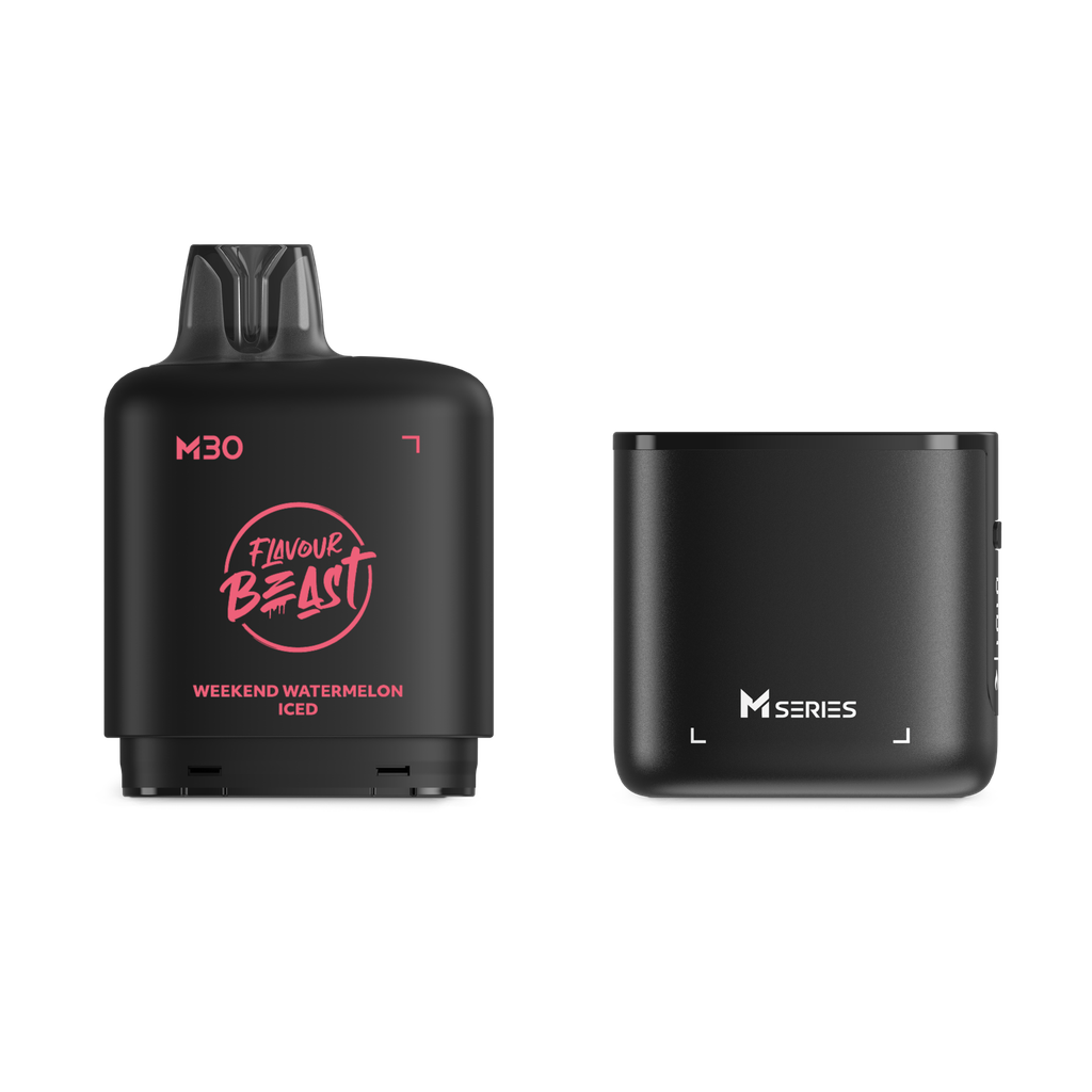 *MB* Nicotine Pod Flavour Beast Level X M Series Starter Kit (Pod + Battery) 30ml 120K Weekend Watermelon Iced Box of 4