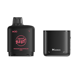 *MB* Nicotine Pod Flavour Beast Level X M Series Starter Kit (Pod + Battery) 30ml 120K Weekend Watermelon Iced Box of 4