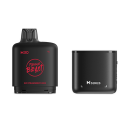 *MB* Nicotine Pod Flavour Beast Level X M Series Starter Kit (Pod + Battery) 30ml 120K Sic Strawberry Iced Box of 4