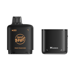 *MB* Nicotine Pod Flavour Beast Level X M Series Starter Kit (Pod + Battery) 30ml 120K Frizzy Peach Iced Box of 4