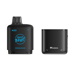 *MB* Nicotine Pod Flavour Beast Level X M Series Starter Kit (Pod + Battery) 30ml 120K Bomb Blue Razz Box of 4