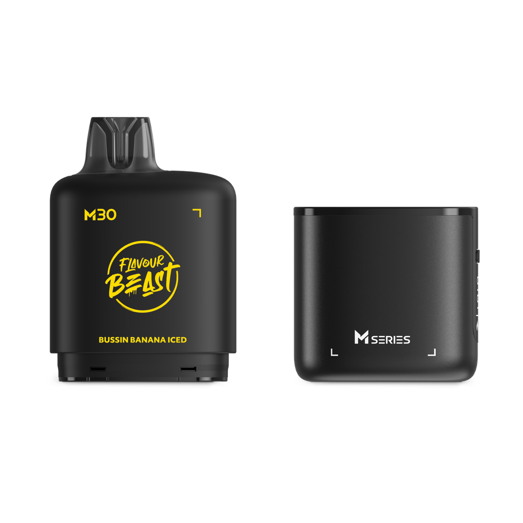 *MB* Nicotine Pod Flavour Beast Level X M Series Starter Kit (Pod + Battery) 30ml 120K Bussin Banana Iced Box of 4