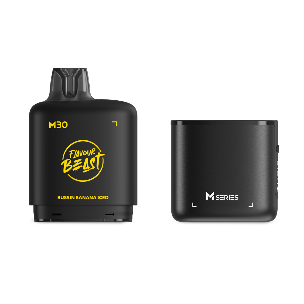 *MB* Nicotine Pod Flavour Beast Level X M Series Starter Kit (Pod + Battery) 30ml 120K Bussin Banana Iced Box of 4
