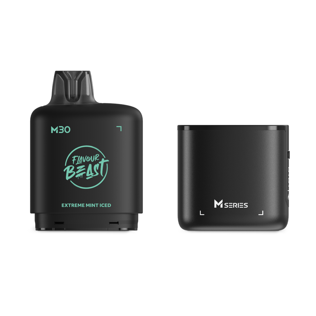 *MB* Nicotine Pod Flavour Beast Level X M Series Starter Kit (Pod + Battery) 30ml 120K Extreme Mint Iced Box of 4