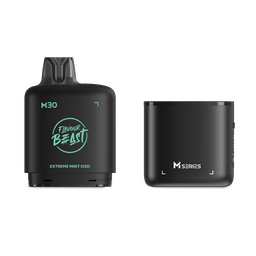 *MB* Nicotine Pod Flavour Beast Level X M Series Starter Kit (Pod + Battery) 30ml 120K Extreme Mint Iced Box of 4