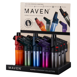 Torch Lighter Maven Alpha+ Gradient Sleek Gradient Colors Box of 15