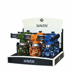 Torch Lighter Maven Vanta Camo Rugged Camouflage Design Box of 6