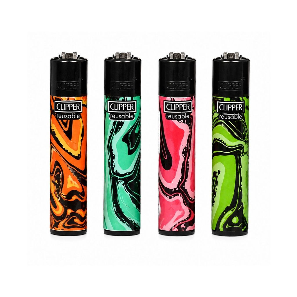 Lighter Clipper Marble Design Assorted Box of 48
