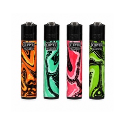 Lighter Clipper Marble Design Assorted Box of 48