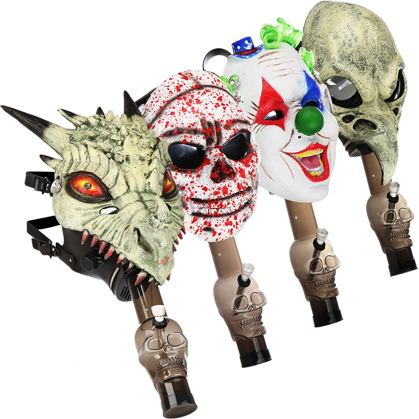 Acrylic Bong Unbranded Scary Gas Mask 8"