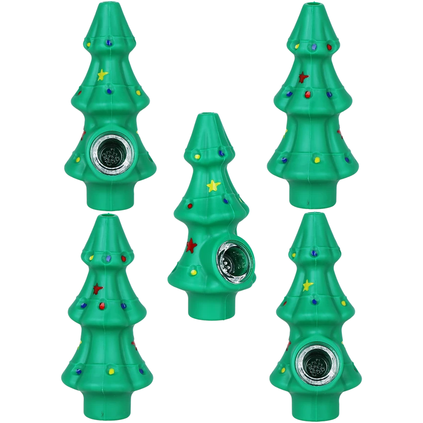 Silicone Pipe Unbranded Christmas Tree Bundle 4.9" Box of 5