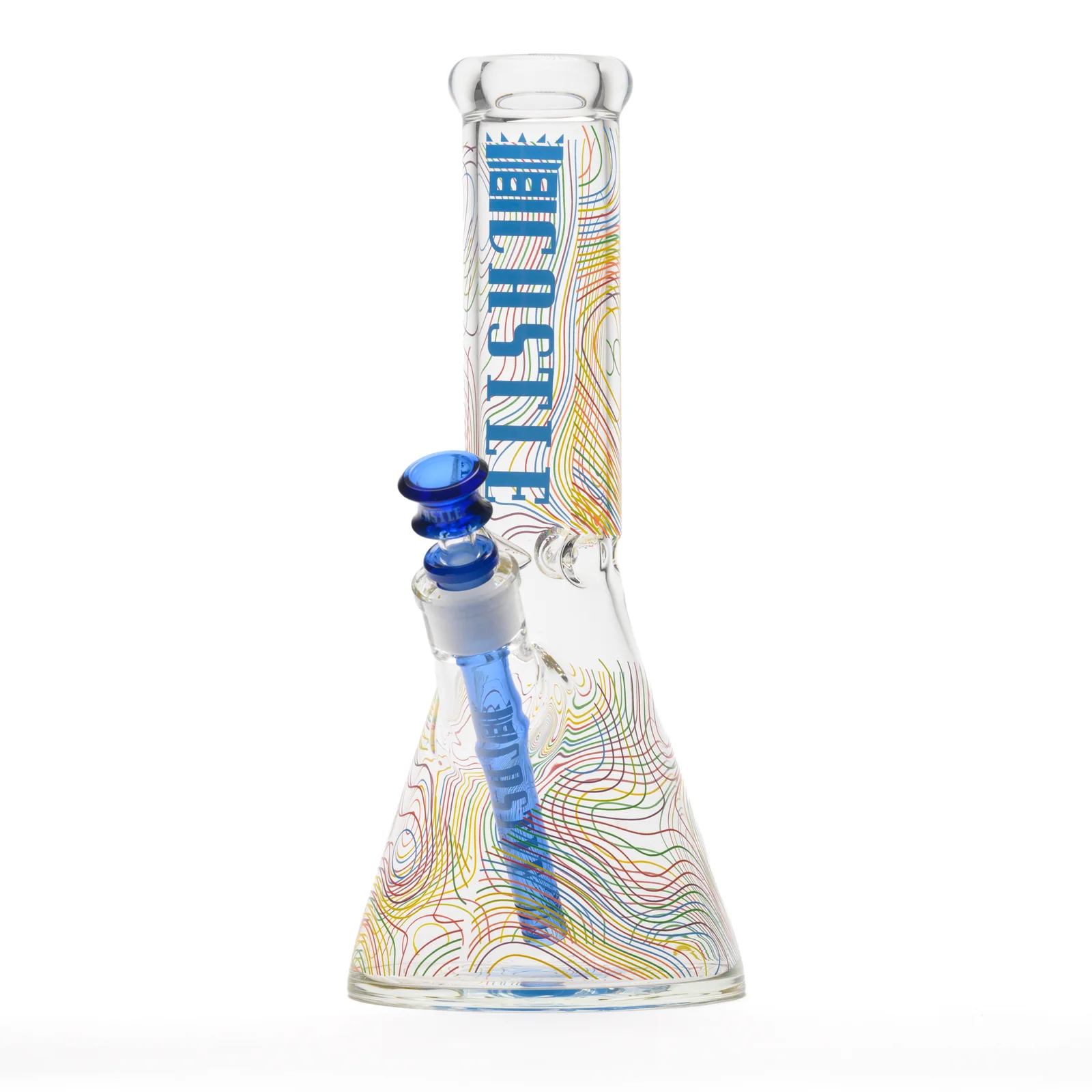 Glass Bong Castle Glass Squigz Topographic Pattern 12"