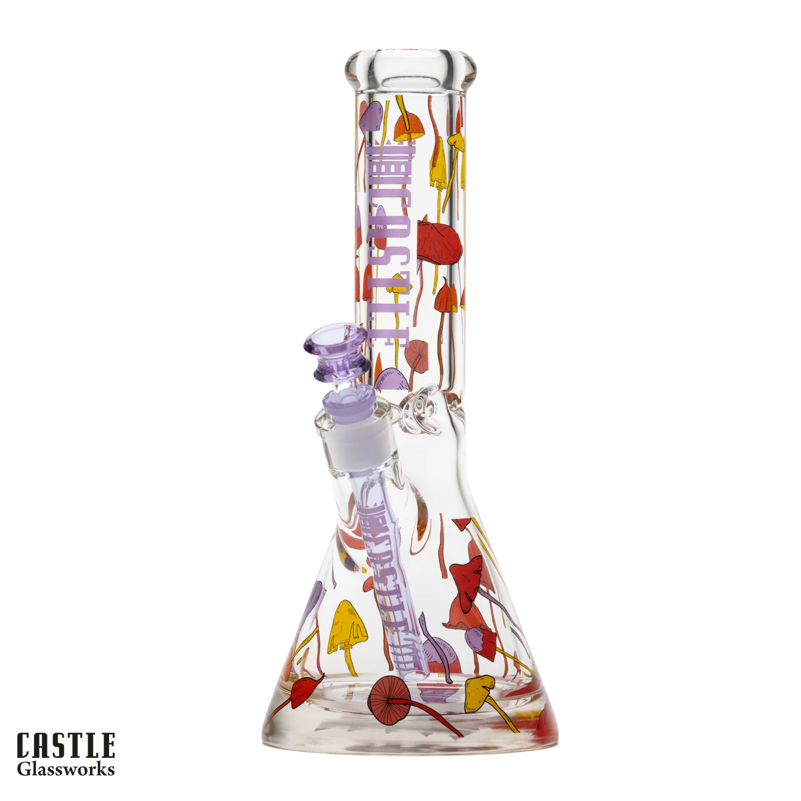 Glass Bong Castle Glass Shroomie Mushroom Design 12"