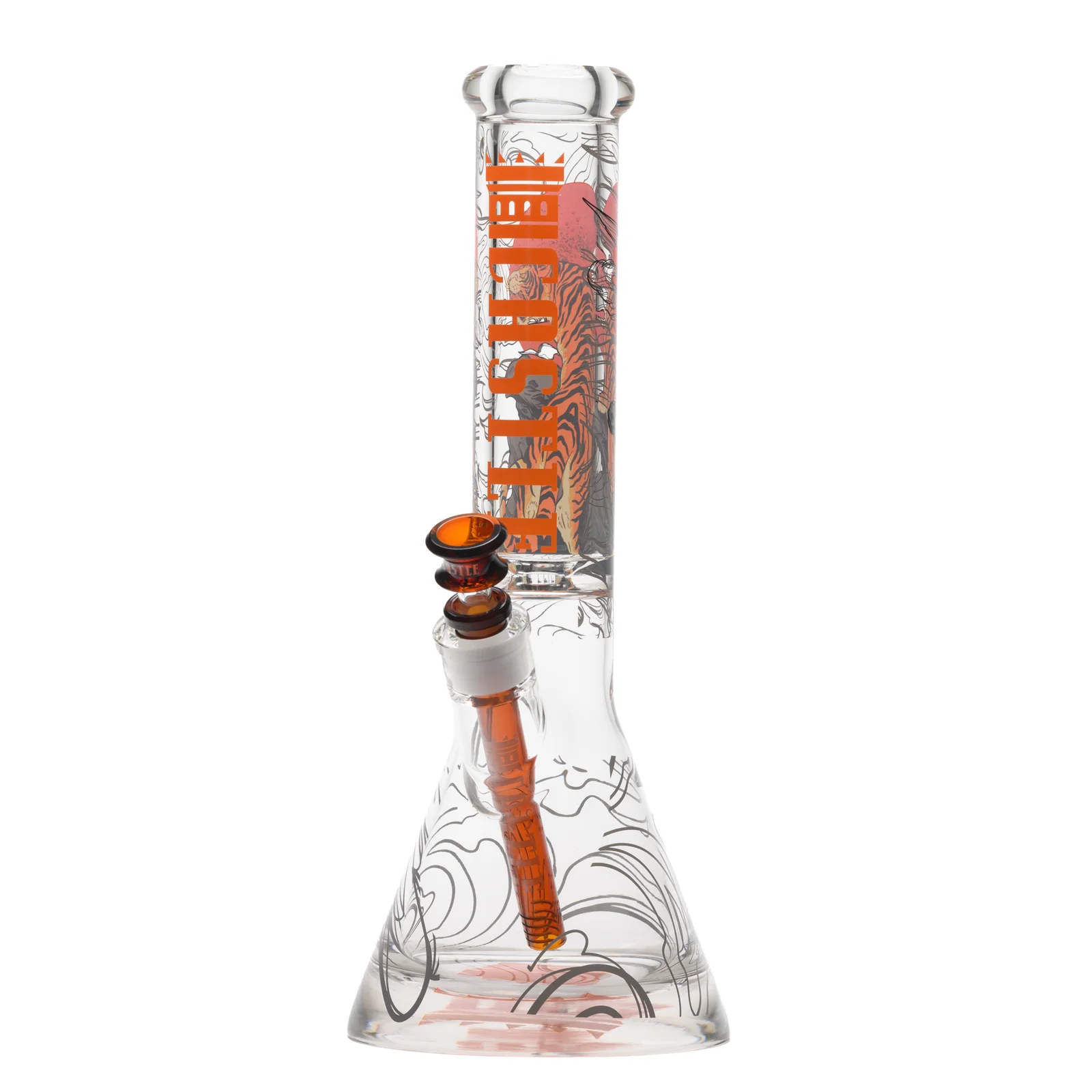 Glass Bong Castle Glass Tiger Moon Beaker 9mm 14"