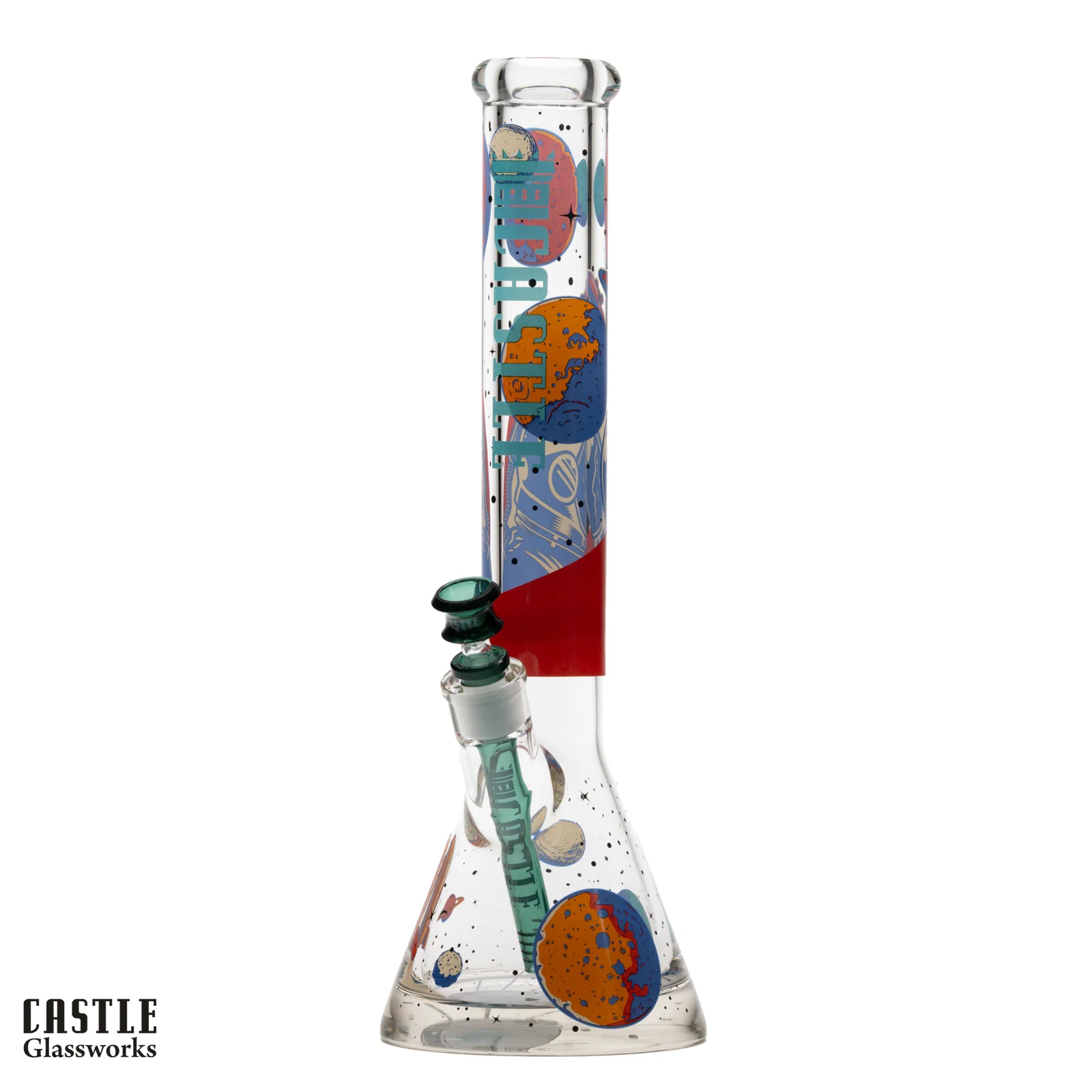 Glass Bong Castle Glass Space Case 9mm 16"