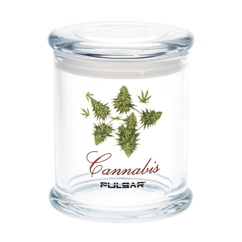 Storage Pulsar Pop Top Glass Jar Cannabis Large