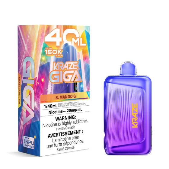 *MB* Disposable Vape Kraze Giga 150k S. Mango G Box of 4