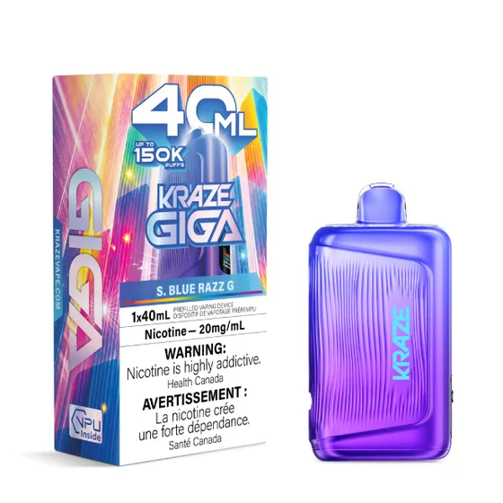 *MB* Disposable Vape Kraze Giga 150k S. Blue Razz G Box of 4