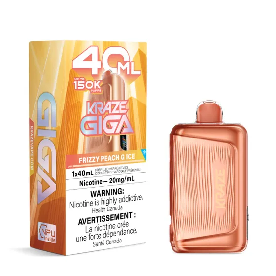 *MB* Disposable Vape Kraze Giga 150k Frizzy Peach G Ice Box of 4