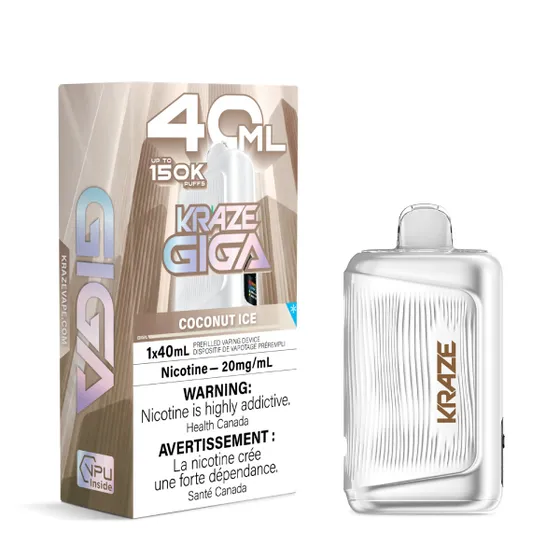 *MB* Disposable Vape Kraze Giga 150k Coconut Ice Box of 4