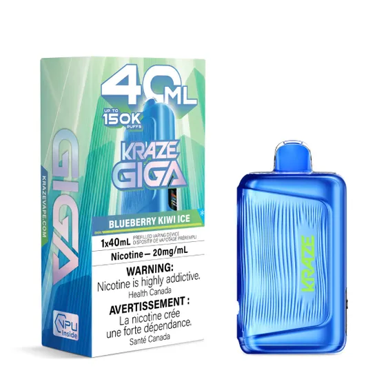 *MB* Disposable Vape Kraze Giga 150k Blueberry Kiwi Ice Box of 4
