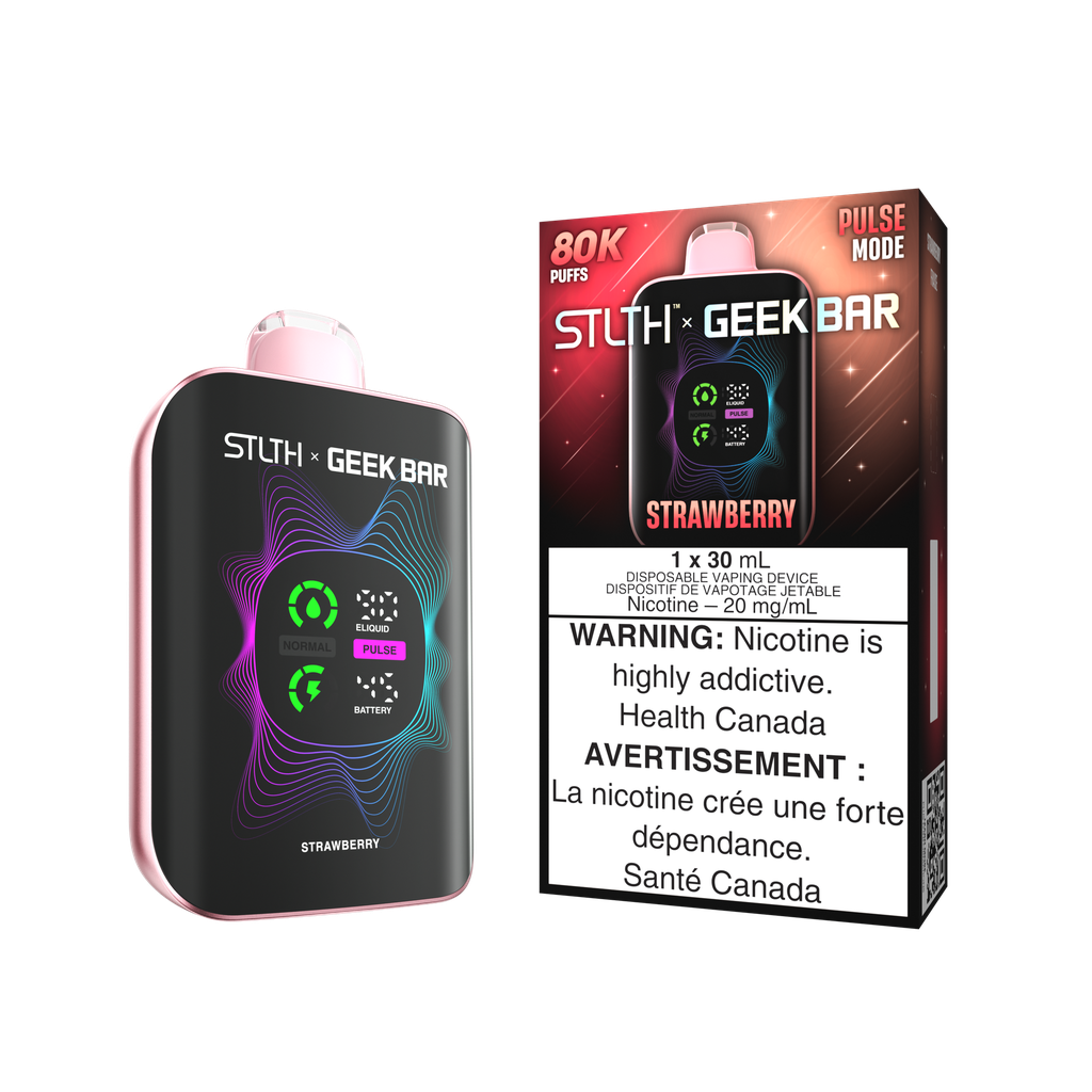 *MB* Disposable Vape STLTH X Geek Bar 80K Strawberry Box of 4