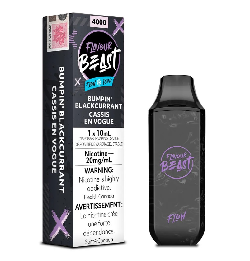*FED* Flavour Beast Flow Disposable Vape Rechargeable Bumpin' Blackcurrant Iced Box Of 6