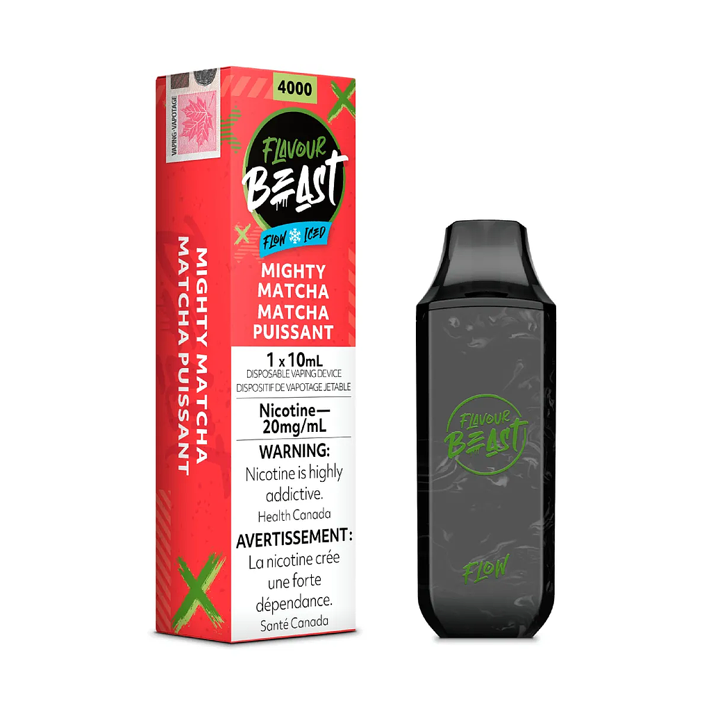 *FED* Flavour Beast Flow Disposable Vape Rechargeable Mighty Matcha Iced Iced Box Of 6