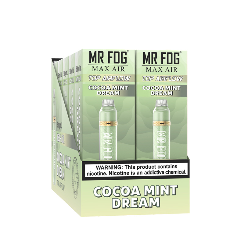 *FED* Mr Fog Max Air Disposable Vape Cocoa Mint Dream 2500 Puffs Box Of 10