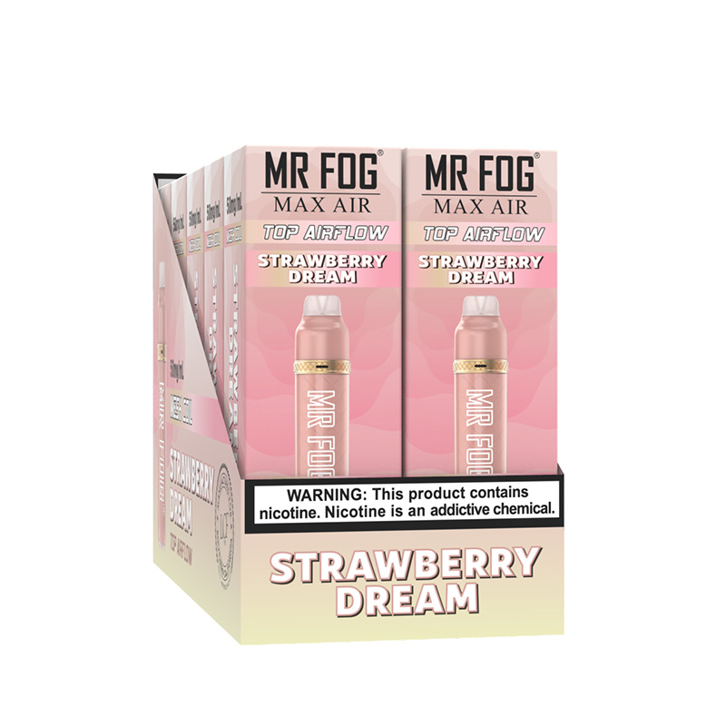 *FED* Mr Fog Max Air Disposable Vape Strawberry Dream 2500 Puffs Box Of 10