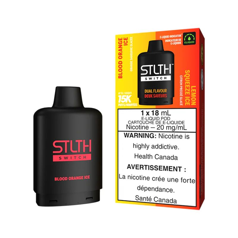 *FED* Nicotine Pod STLTH Switch Blood Orange Ice / Lemon Squeeze Ice Box of 5