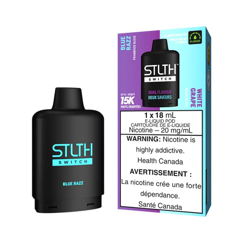 *FED* Nicotine Pod STLTH Switch Blue Razz / White Grape Box of 5