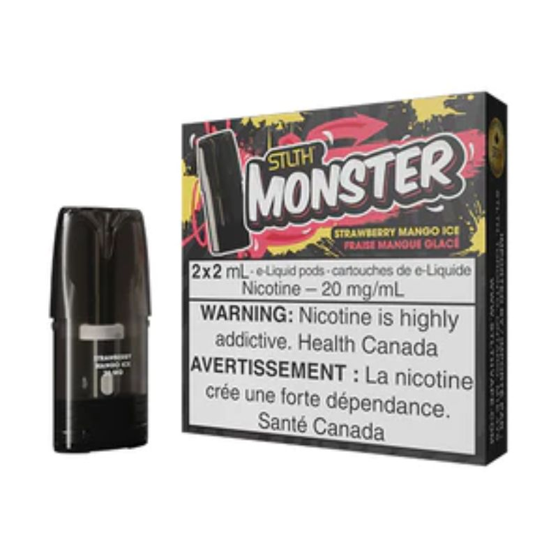 *FED* STLTH Monster Pod Strawberry Mango Ice 2ml Pack of 2 Pods Box of 5