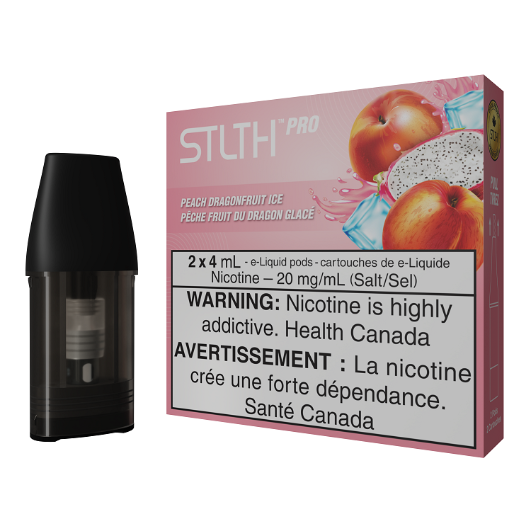 *FED* STLTH Pro Pod Pack Peach Dragonfruit Ice 4ml Pack of 2 Pods Box of 5