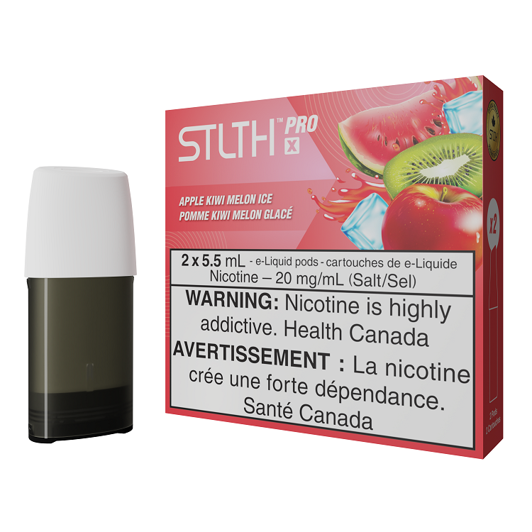*FED* STLTH Pro X Pod Pack Apple Kiwi Melon Ice 5.5ml Pack of 2 Pods Box of 5