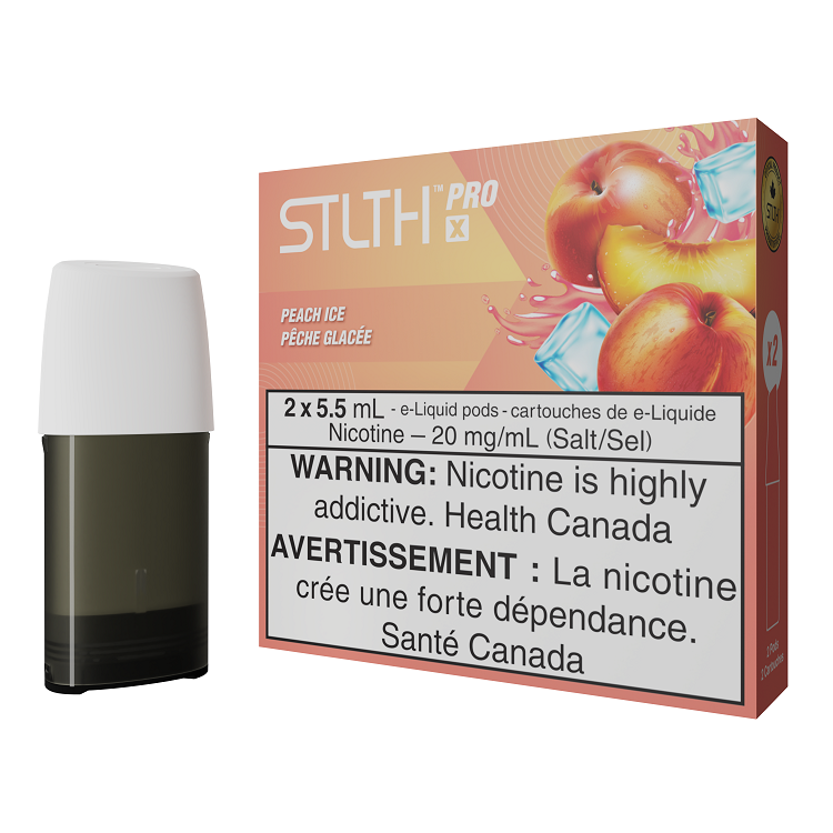 *FED* STLTH Pro X Pod Pack Peach Ice 5.5ml Pack of 2 Pods Box of 5