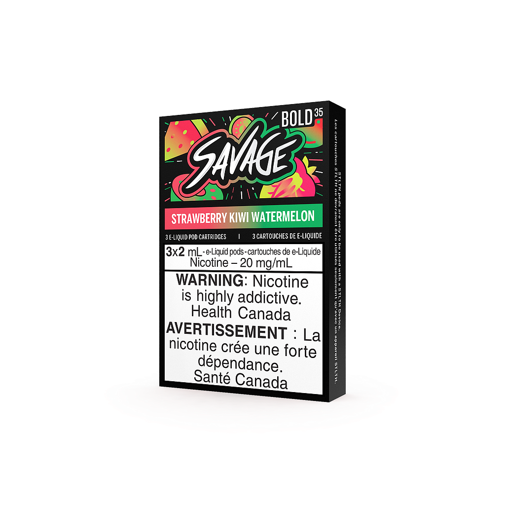 *FED* STLTH Savage Pod 3-Pack - Strawberry Kiwi Watermelon + Bold