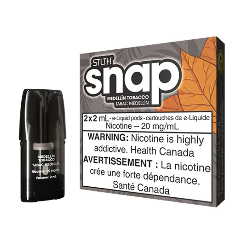 *FED* STLTH Snap Pods Medellin Tobacco 2ml Pack of 2 Pods Box of 5
