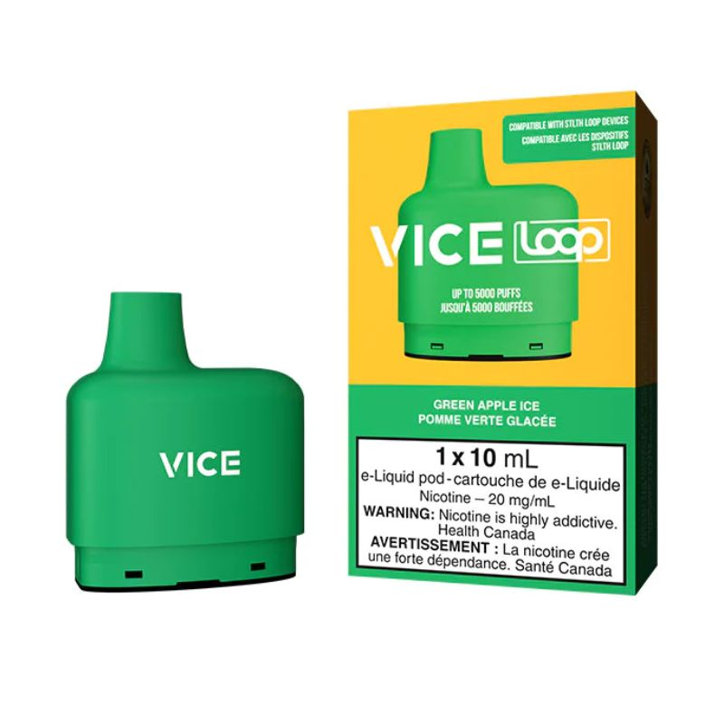*FED* Vice Loop Pod Pack Green Apple Ice Box of 5