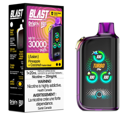 *AB* Disposable Vape Drip'n Envi Fasta Blast 30K Fusion Series Pineapple + Coconut (Fusion) Box of 5