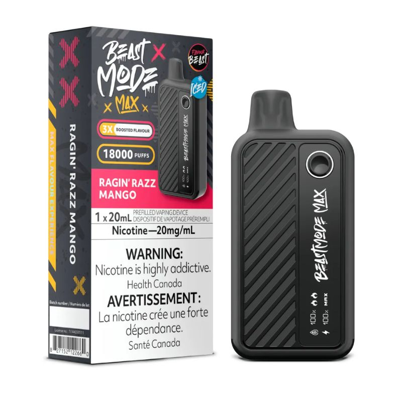 *AB* Disposable Vape Flavour Beast Beast Mode Max Ragin' Razz Mango Box of 5