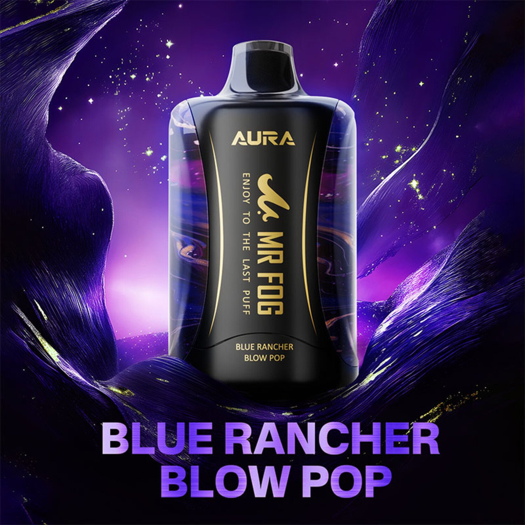 *AB* Disposable Vape Mr Fog AURA 60K Blue Rancher Blow Pop Box of 5