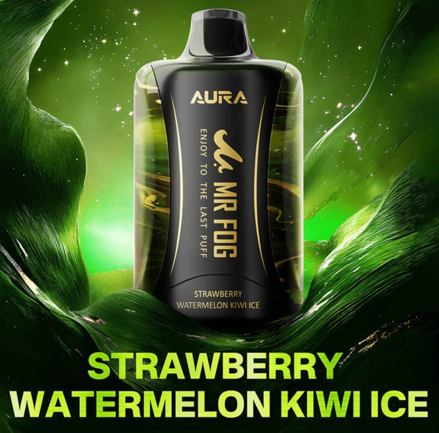 *AB* Disposable Vape Mr Fog AURA 60K Strawberry Watermelon Kiwi Ice Box of 5