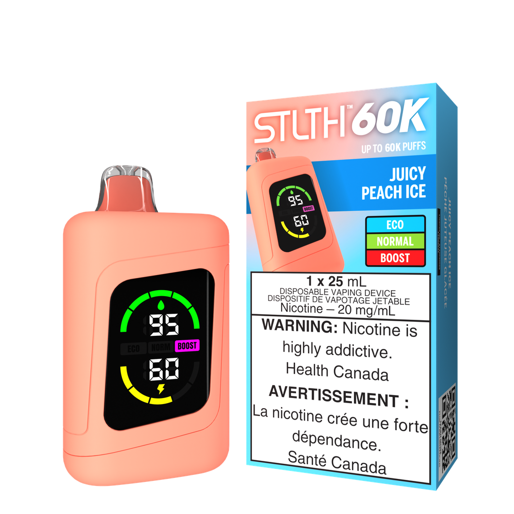*AB* Disposable Vape STLTH 60K Juicy Peach Ice Box of 4