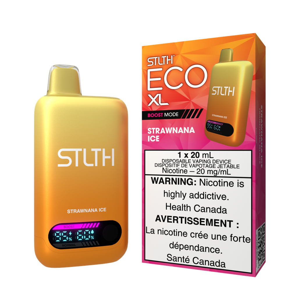 *AB* Disposable Vape STLTH Eco XL Strawnana Ice Box of 5