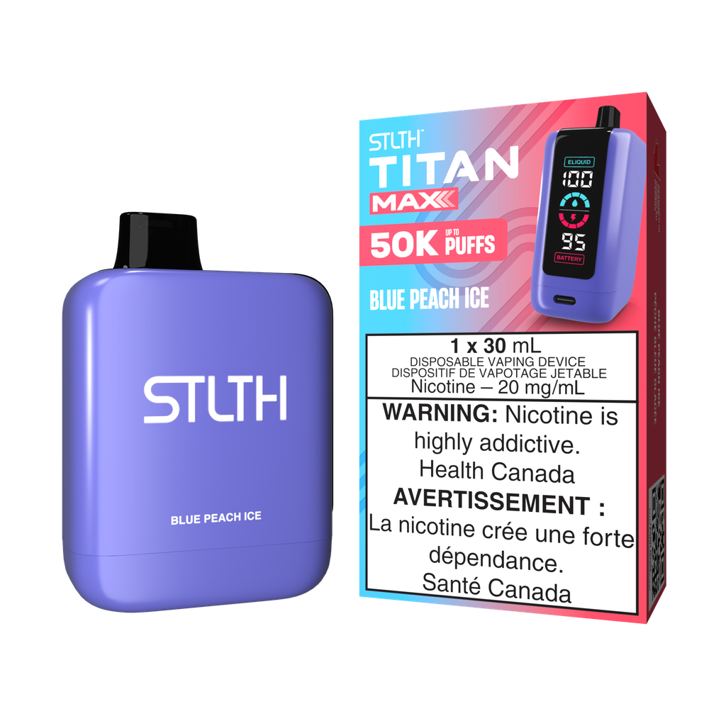 *AB* Disposable Vape STLTH Titan Max 50K Blue Peach Ice Box of 4