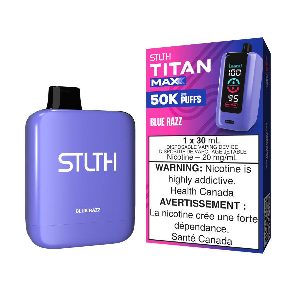 *AB* Disposable Vape STLTH Titan Max 50K Blue Razz Box of 4